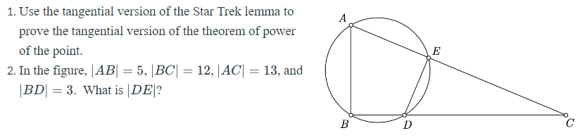 Solved 1. Use the tangential version of the Star Trek lemma | Chegg.com