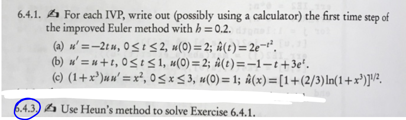 6 4 1 For Each Ivp Write Out Possibly Using A Chegg Com