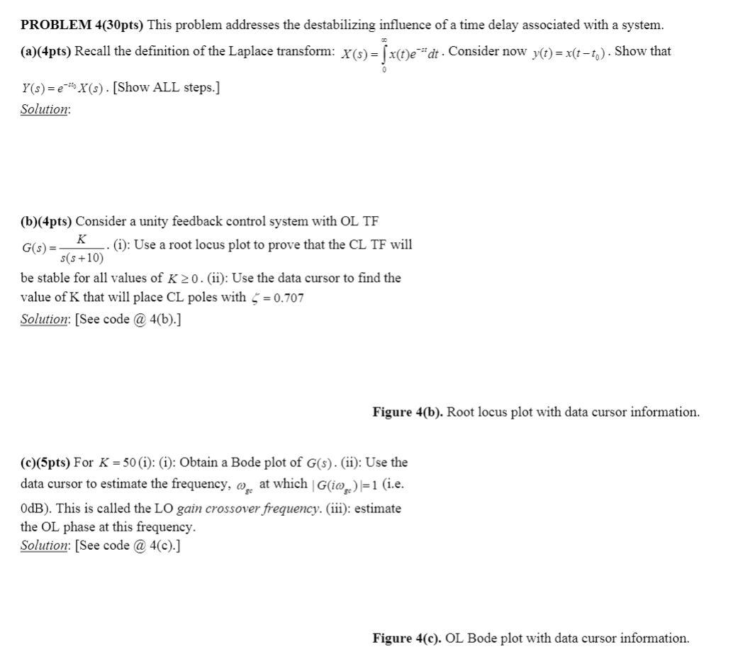 Solved Problem 4 30pts This Problem Addresses The Destab Chegg Com