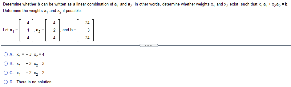 Solved Determine Whether B Can Be Written As A Linear | Chegg.com