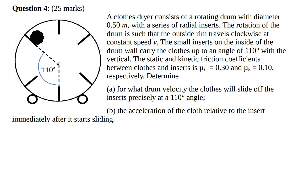 Solved Question 4: (25 marks) A clothes dryer consists of a | Chegg.com