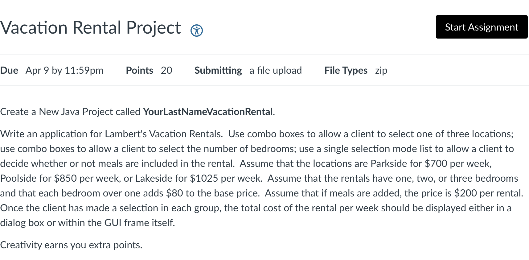 Solved Vacation Rental Project (JAVA) NOTE: Please | Chegg.com