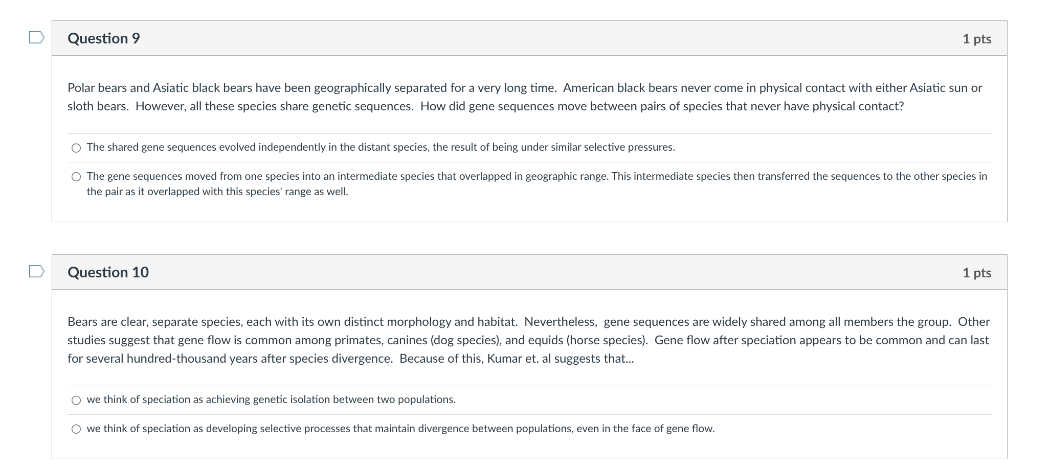 Solved Polar bears and Asiatic black bears have been | Chegg.com