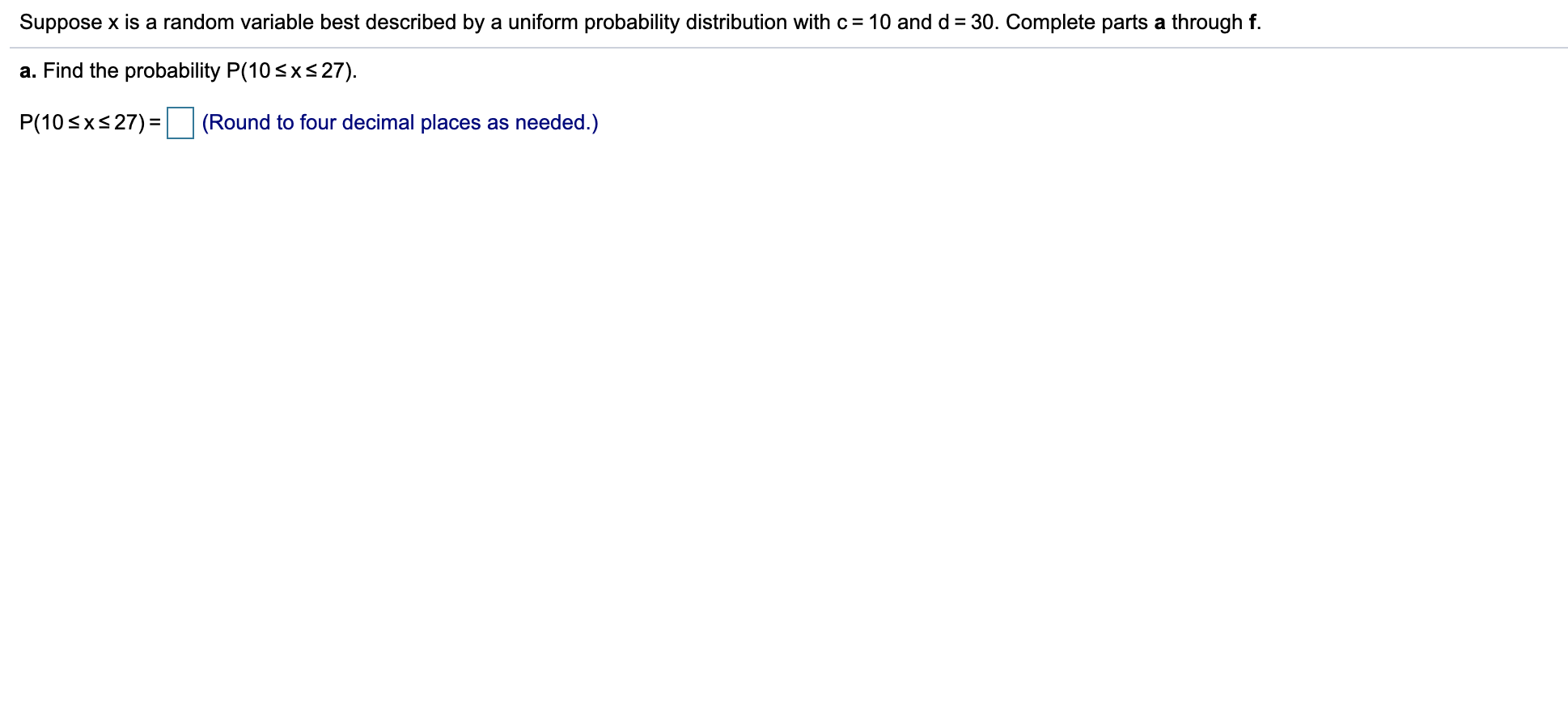 Solved Suppose x is a random variable best described by a | Chegg.com