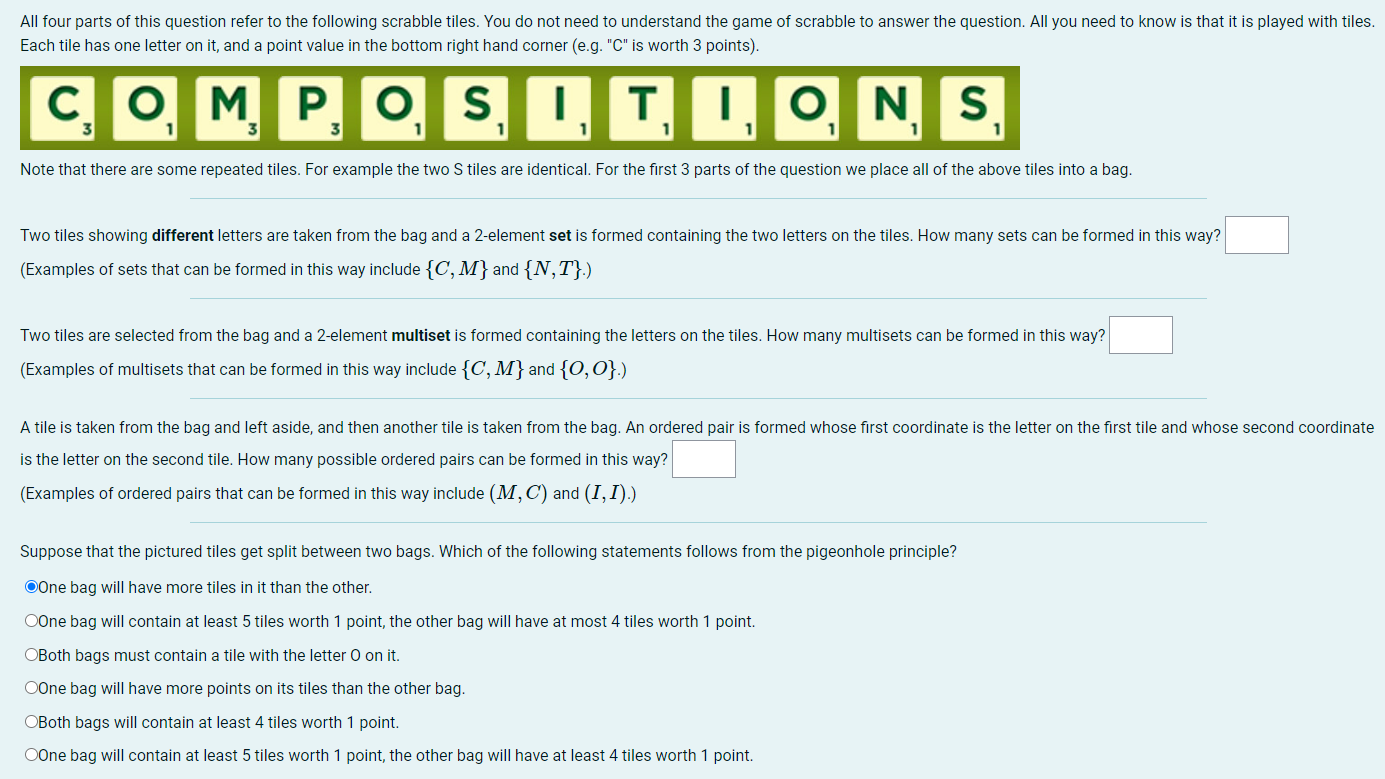 Solved All four parts of this question refer to the | Chegg.com