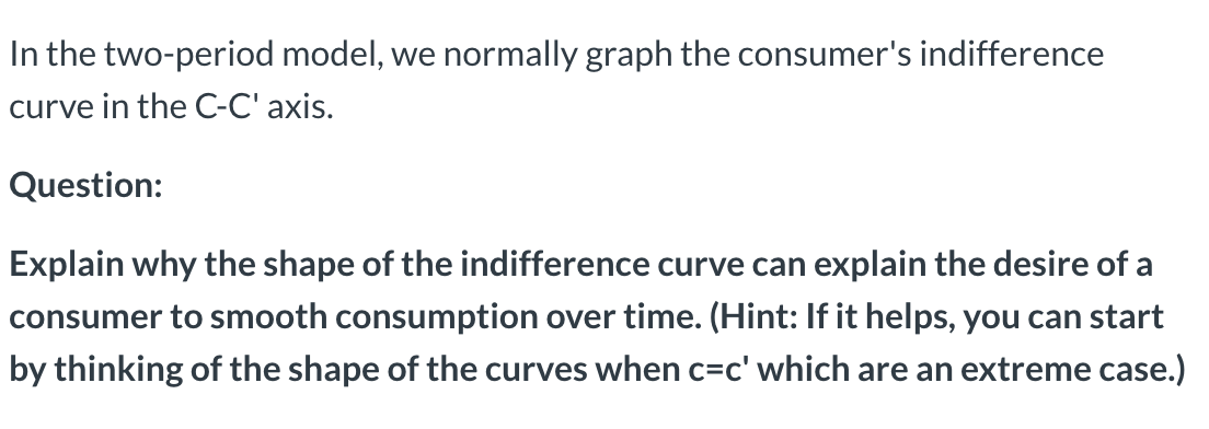 Solved In the two-period model, we normally graph the | Chegg.com