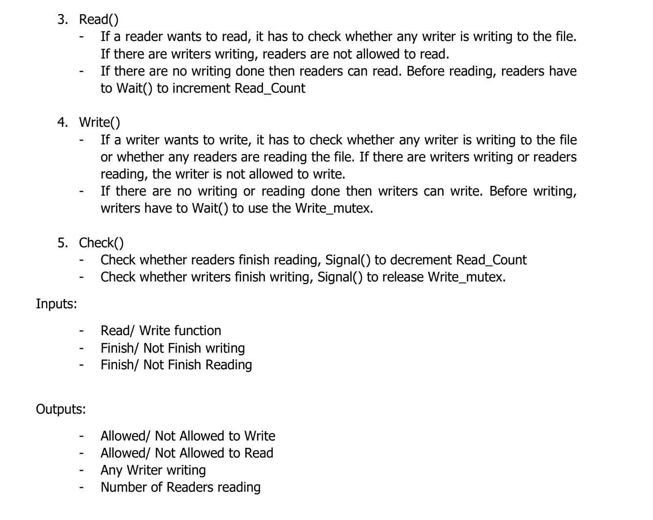 Solved The Reader-Writers Problem of Threads with | Chegg.com