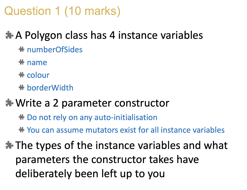 Solved Question 1 (10 marks) * A Polygon class has 4 | Chegg.com