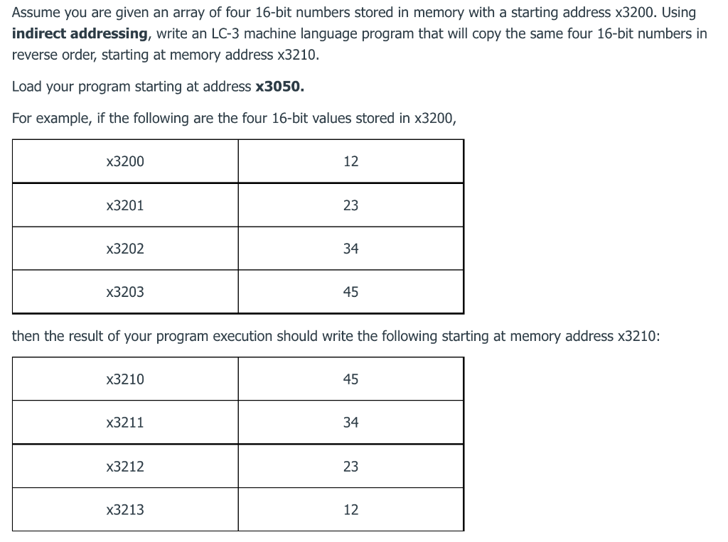 Assume you are given an array of four 16-bit numbers | Chegg.com