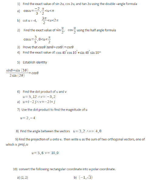 Solved 1) Find the exact value of sin2u,cos2u, and tan2u | Chegg.com