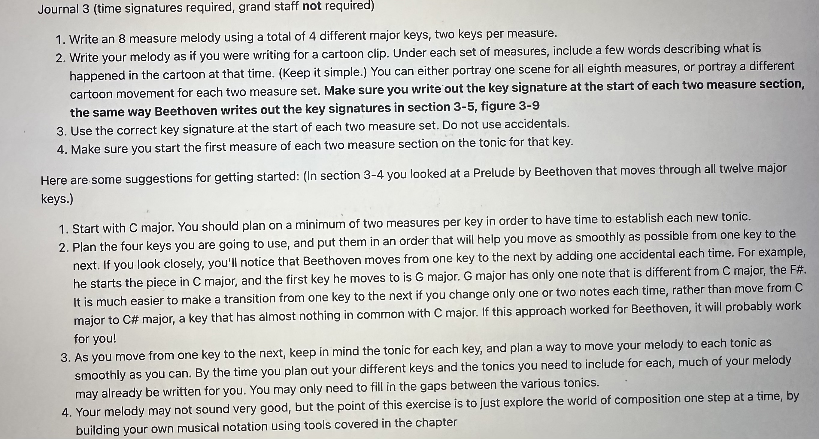 1. Write an 8 measure melody using a total of 4 | Chegg.com