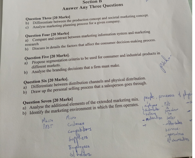 Section B Answer Any Three Questions Question Three | Chegg.com