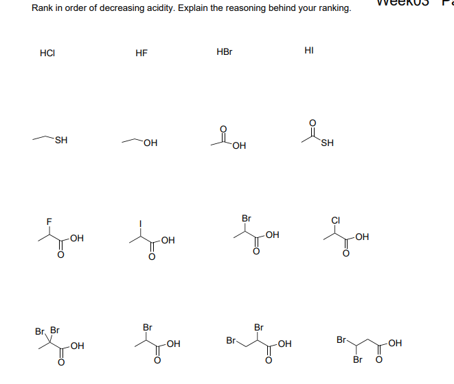 Solved Rank in order of decreasing acidity. Explain the | Chegg.com