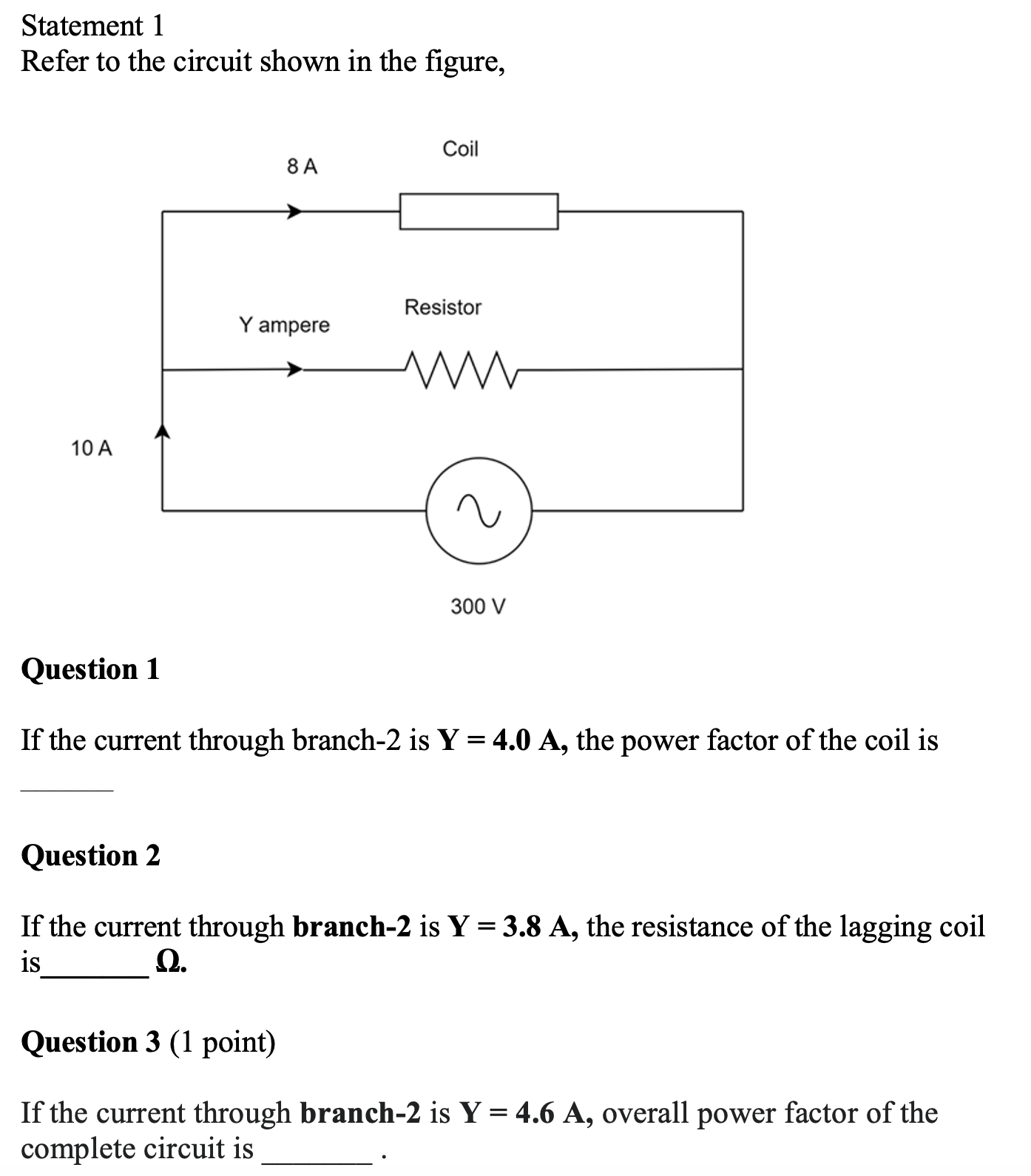 Solved Statement 1 Refer to the circuit shown in the figure, | Chegg.com
