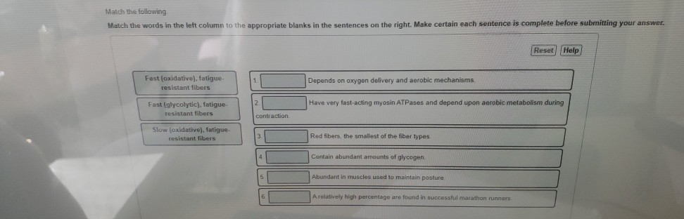 Depends On Oxygen Delivery And Aerobic Mechanisms. Solved Match the following Match the words in the left | Chegg.com