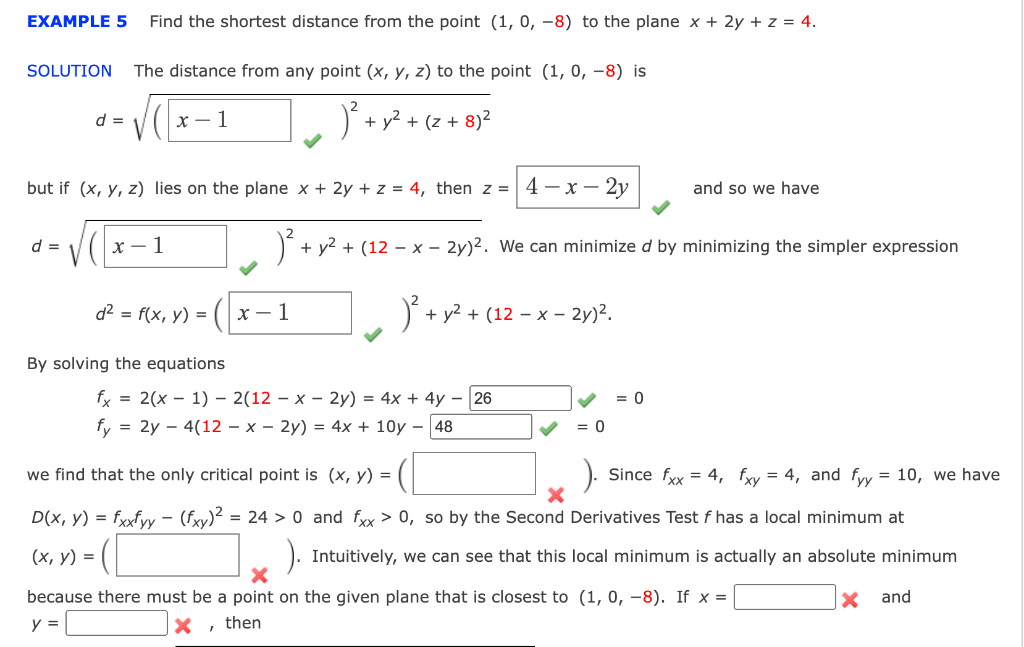 Solved EXAMPLE 5 Find The Shortest Distance From The Point | Chegg.com