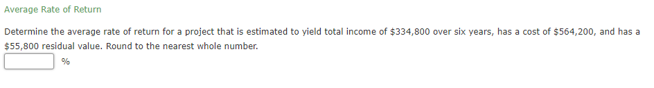Solved Average Rate of Return Determine the average rate of | Chegg.com