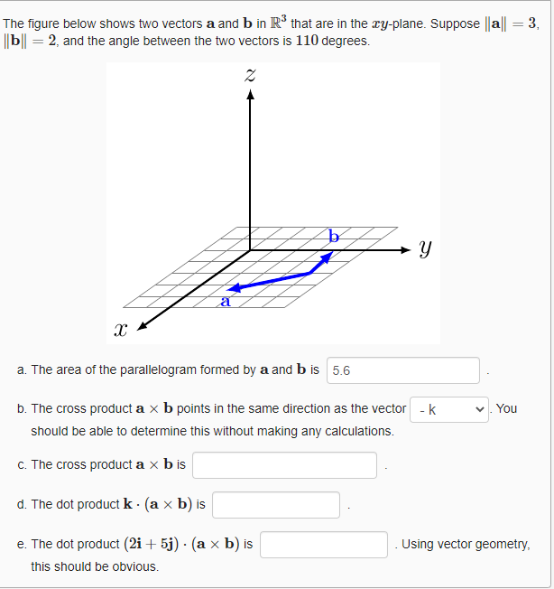 Solved The figure below shows two vectors a and b in R3 that | Chegg.com