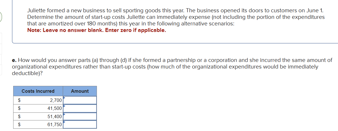 Solved Juliette formed a new business to sell sporting goods | Chegg.com