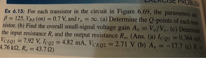 Solved LXCKCISE PROBLE Ex 6.15: For each transistor in the | Chegg.com