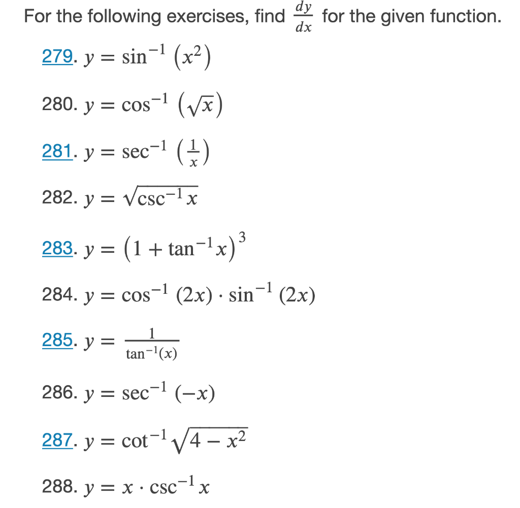 Solved Dy Dx For The Given Function For The Following Chegg Com