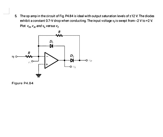 Solved The Op Amp In The Circuit Of Fig P4 84 Is Ideal With Chegg