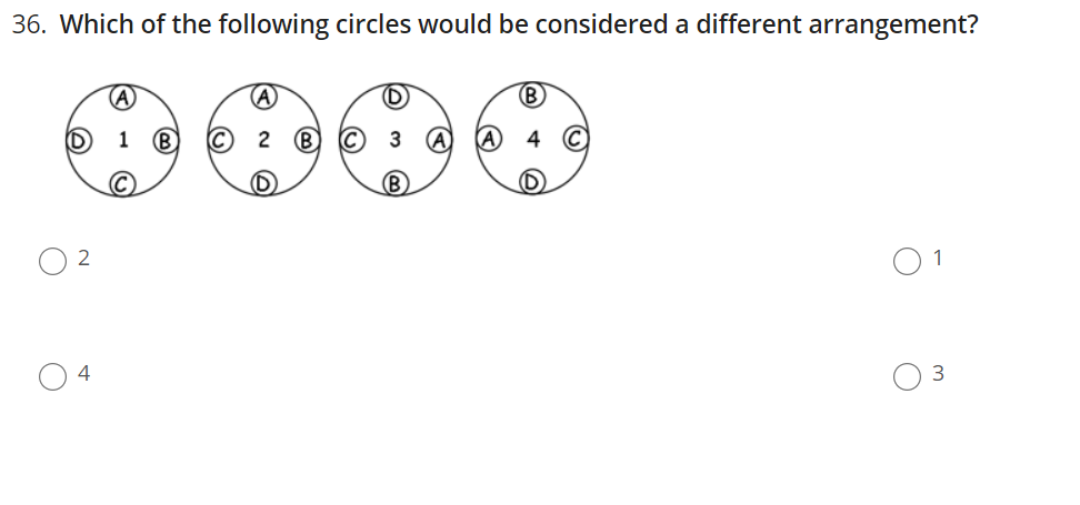Solved 36. Which of the following circles would be | Chegg.com