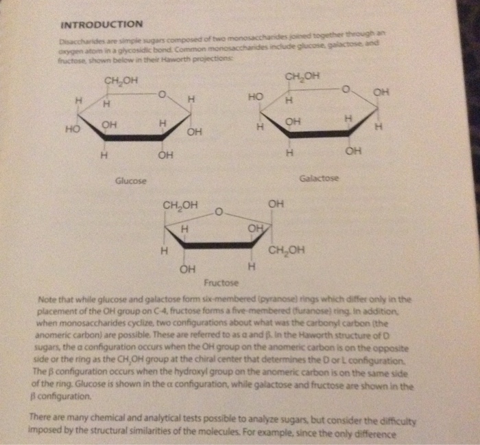 INTRODUCTION saccharides are simple sugars composed | Chegg.com