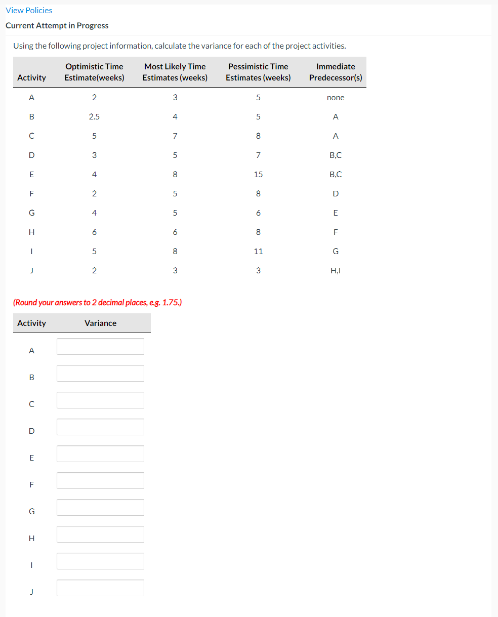 Solved View Policies Current Attempt In Progress Using The | Chegg.com