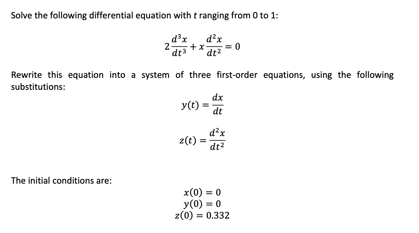 Solved Solve the following differential equation with t | Chegg.com