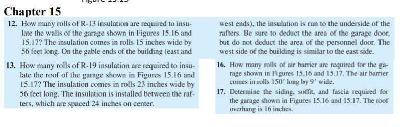 Solved Chapter 15 12. How many rolls of R 13 insulation are