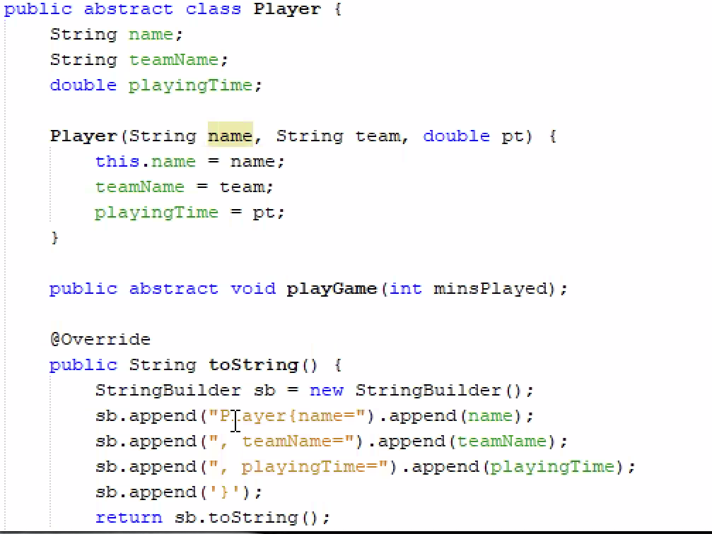 Solved Create a Player class. This class will have an | Chegg.com