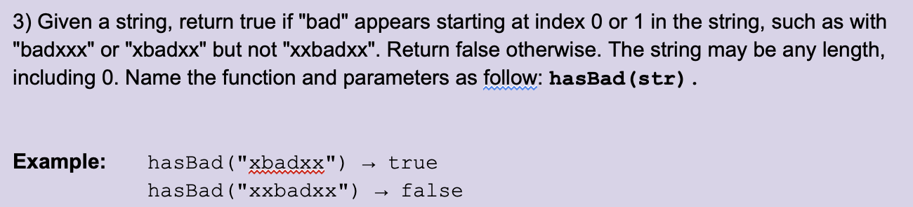 Solved 2) Given A String, Return True If The First 2 Chars | Chegg.com