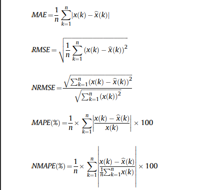 MAE Σχ(k) - x(k)| k=1 RMSE - (x(k) – χ(k))2 = 2 NRMSE | Chegg.com