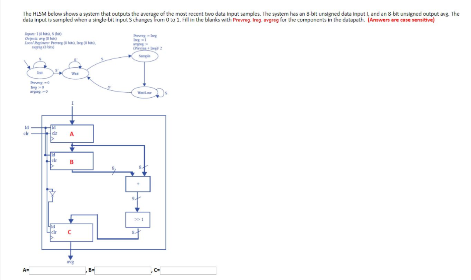 A= , B= C=Below Is The Data-path Of Question 1 Above | Chegg.com