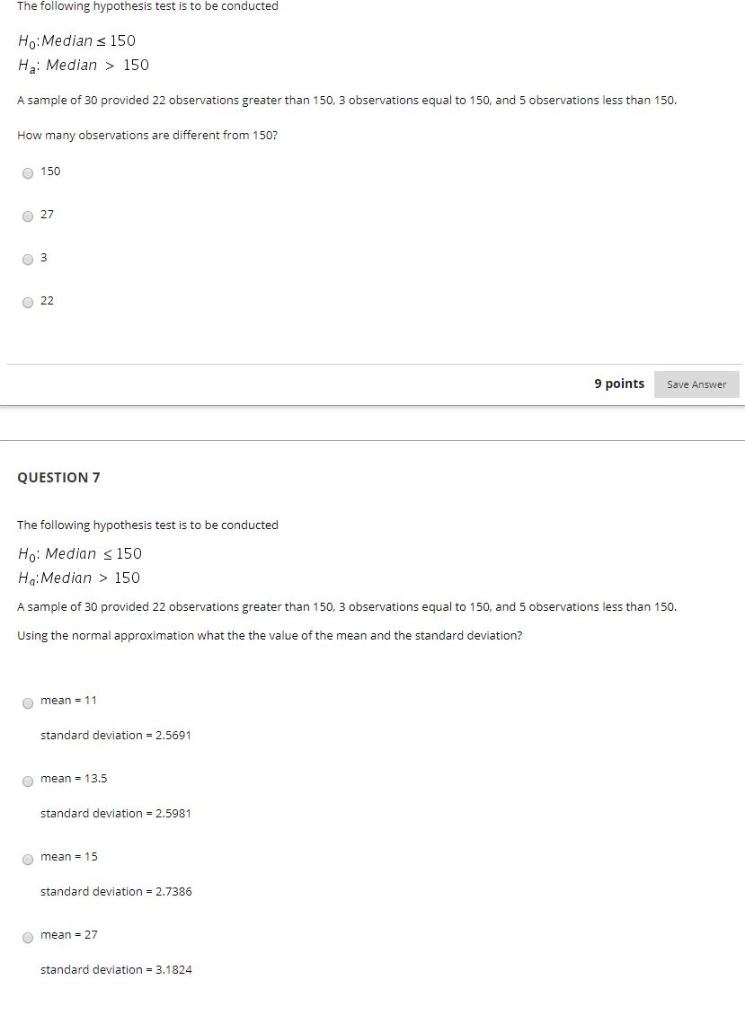 hypothesis test median