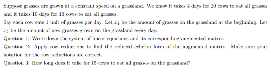 Solved Suppose grasses are grown at a constant speed on a | Chegg.com