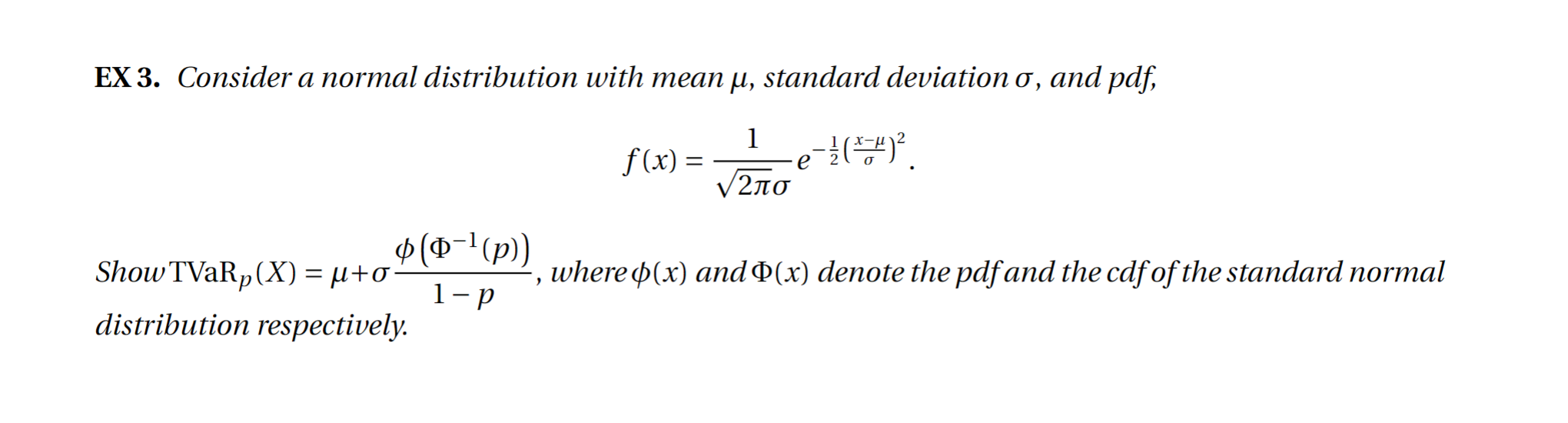 Solved EX 3. Consider a normal distribution with mean μ, | Chegg.com