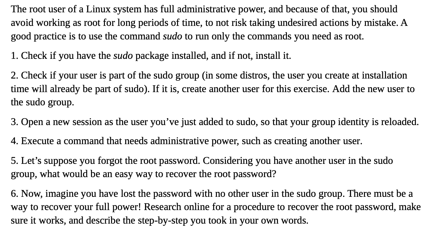 solved-the-root-user-of-a-linux-system-has-full-chegg