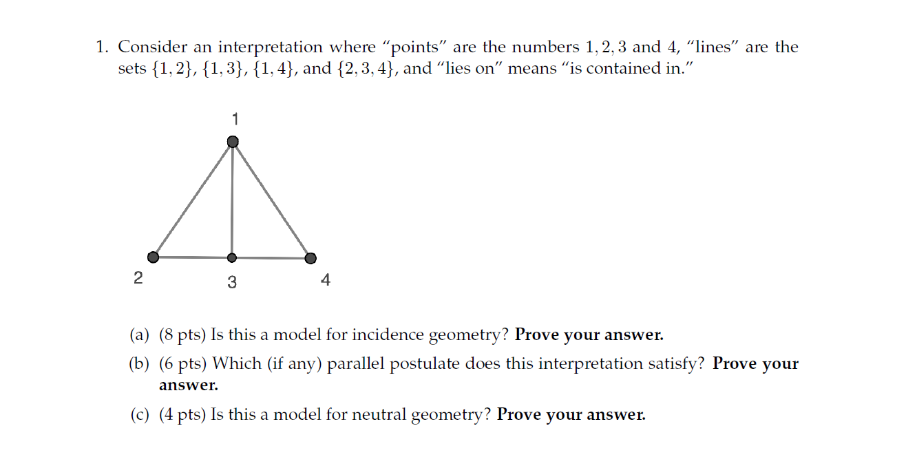 1 Consider An Interpretation Where Points Are The Chegg Com