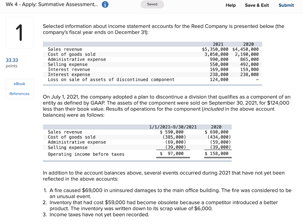 Solved Wk 4 - Apply: Summative Assessment.. Saved Help Save | Chegg.com