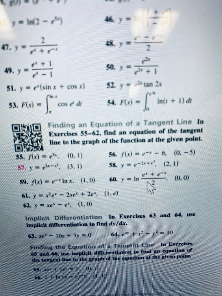 Solved V 50 21 51 Y E Sin X Cosa 53 F X Co Chegg Com