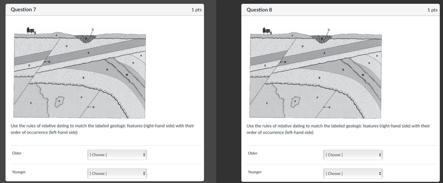 Solved For Each Question, You Will Be Shown A Geologic | Chegg.com