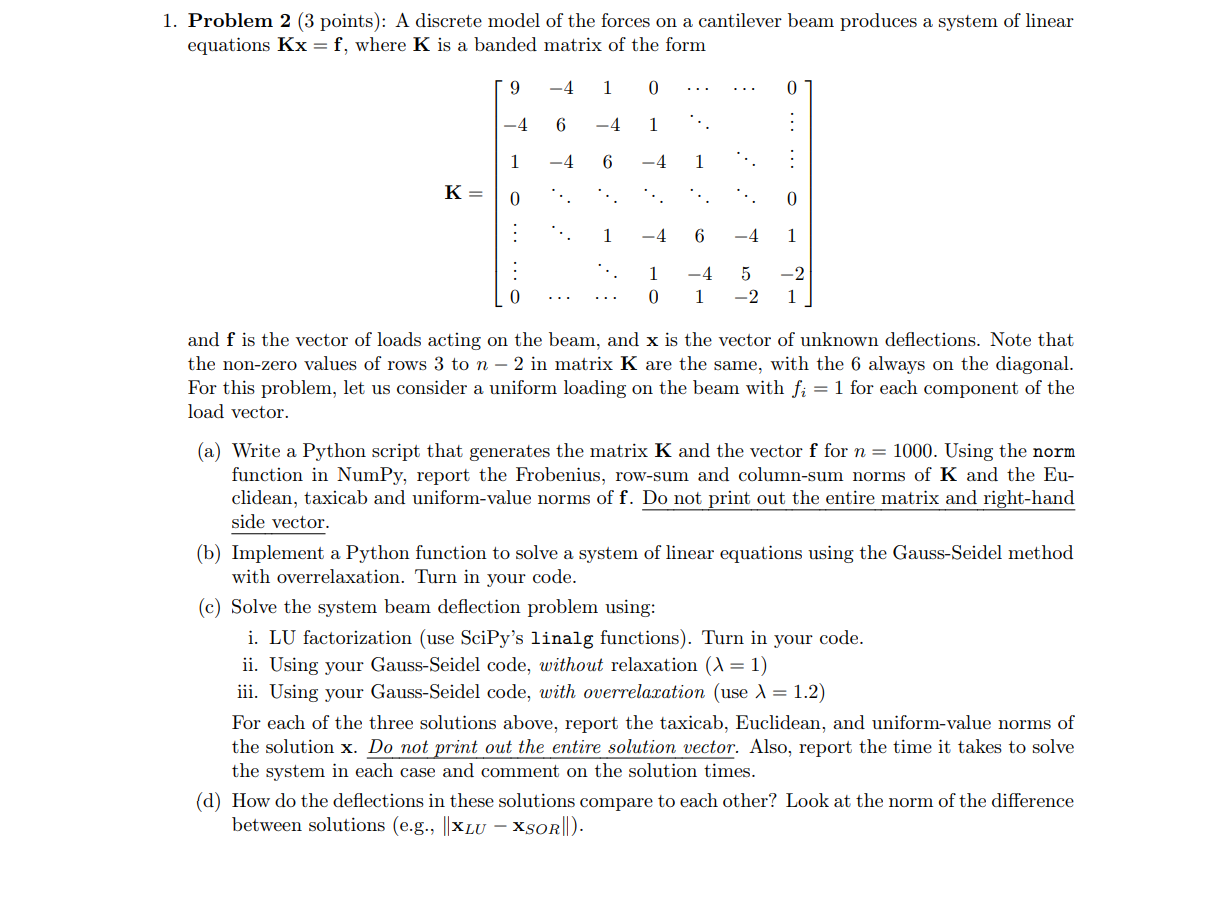 Solved Problem 2 (3 Points): A Discrete Model Of The Forces | Chegg.com