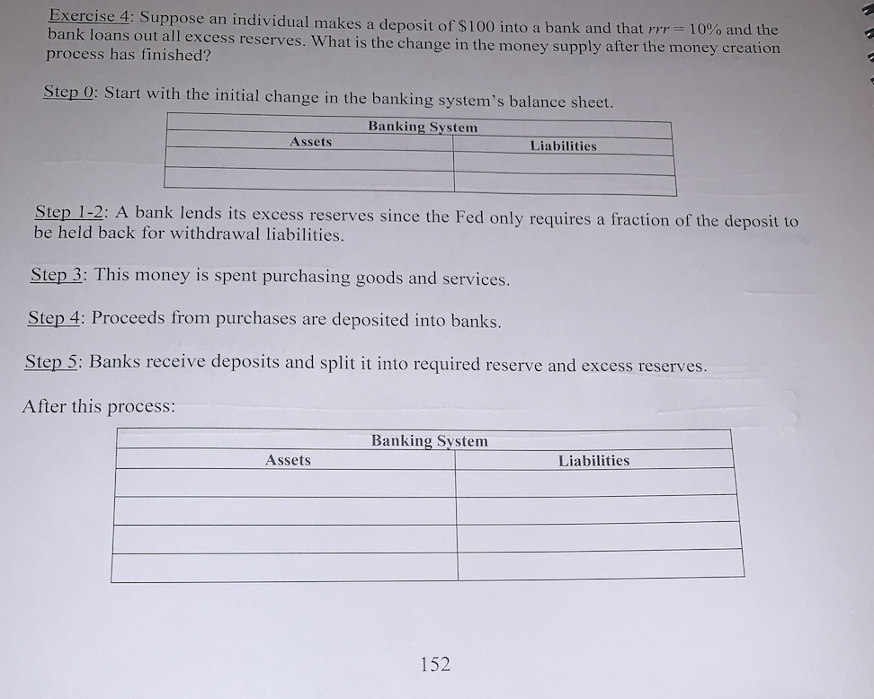 Solved Exercise 4: Suppose an individual makes a deposit of | Chegg.com