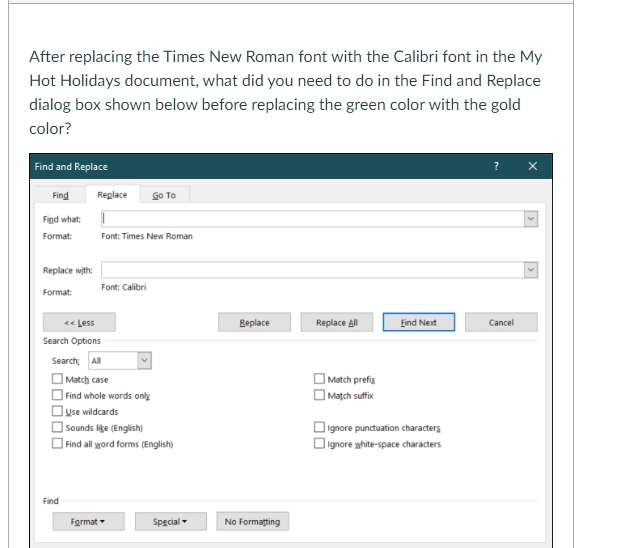 solved font (6) 7. type Solved After replacing the Times New Roman font with the | Chegg.com