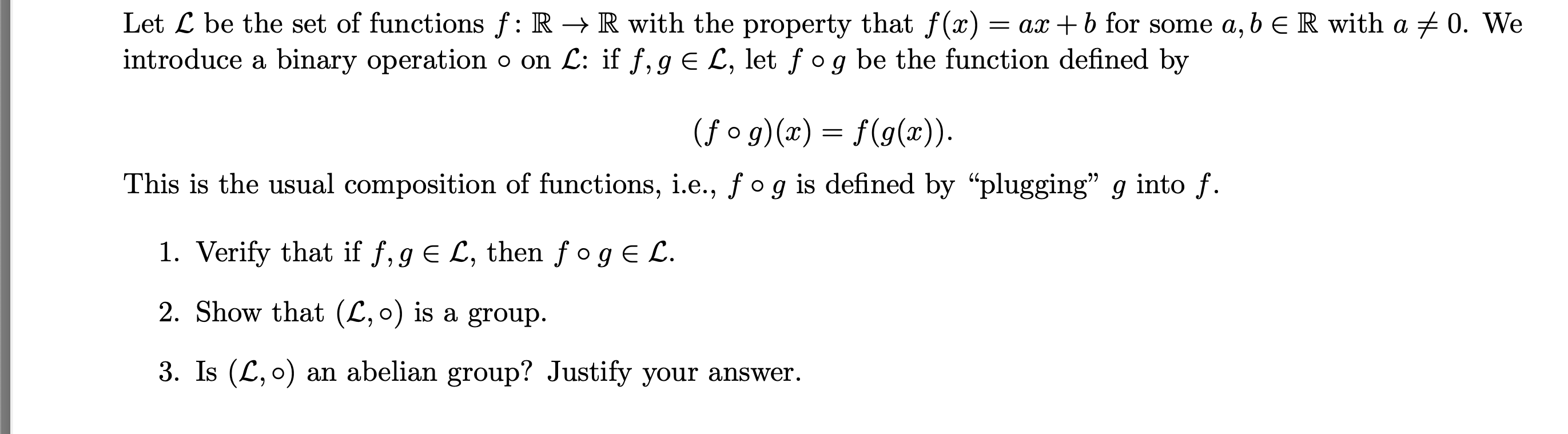 Solved 2 Let L Be The Set Of Functions F R → R With The