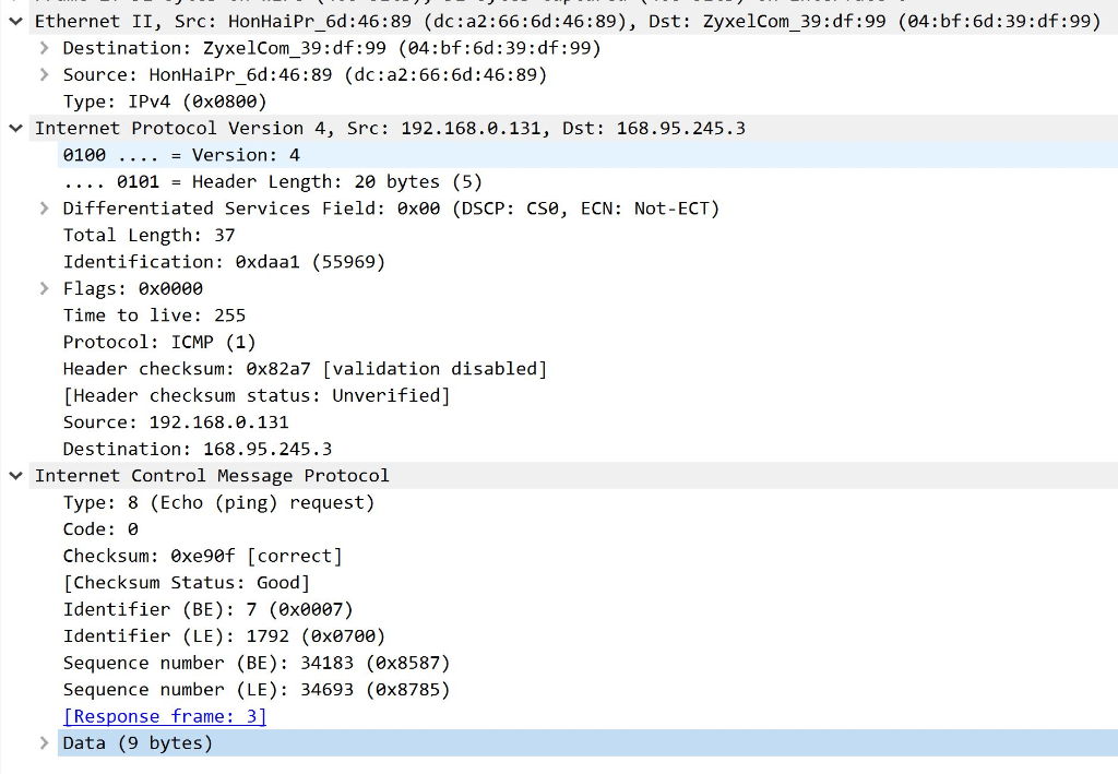 Ethernet II, Src: HonHaiPr_60:46:89 | Chegg.com