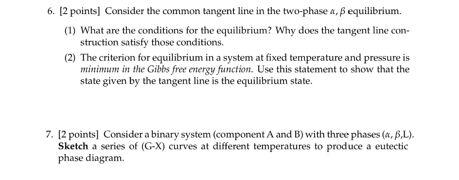 Solved 6 2 Points Consider The Common Tangent Line In Chegg Com