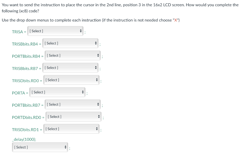 A 16x2 LCD screen is connected as described in the | Chegg.com